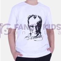 4-12 Yaş Erkek Çocuk Atatürk Baskılı T-Shirt