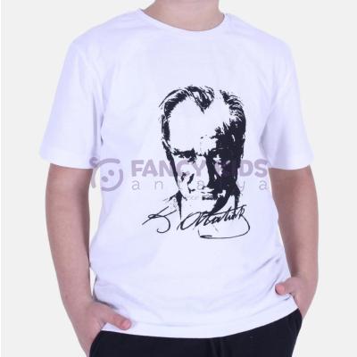 4-12 Yaş Erkek Çocuk Atatürk Baskılı T-Shirt