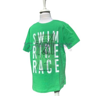 8 - 14 Yaş Erkek Çocuk T-Shirt Triathlon Baskılı Yeşil