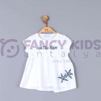 4-7 Yaş Kız Çocuğu İkili Takım Deniz Kabuğu Baskılı T-Shirt Tayt