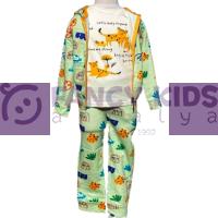 1-8 Yaş Erkek Çocuk Leopard Pijama Takımı (3'lü)