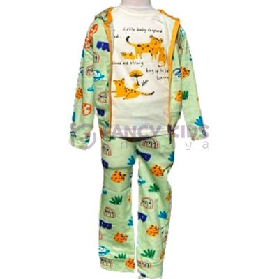 1-8 Yaş Erkek Çocuk Leopard Pijama Takımı (3'lü)
