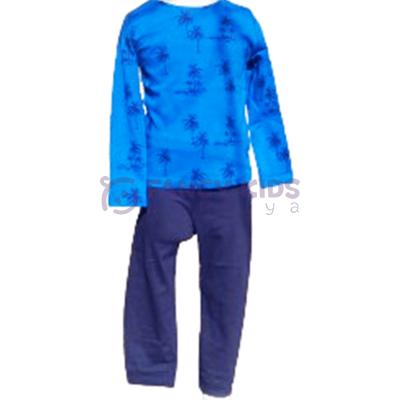 1-8 Yaş Erkek Çocuk Palmiye Desenli Pijama Takımı 
