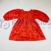 3-8 Yaş Kız Çocuk Elbise Dokuma Nar Kırmızı
